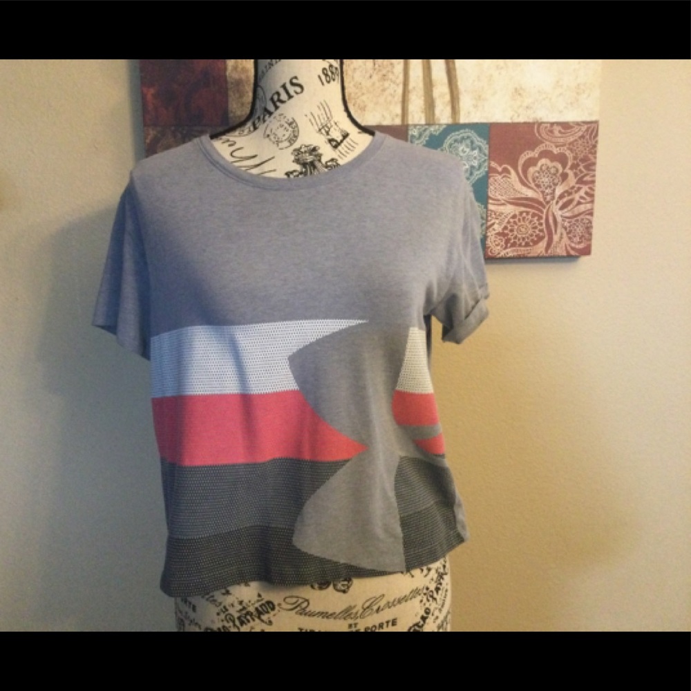 A cropped workout tee